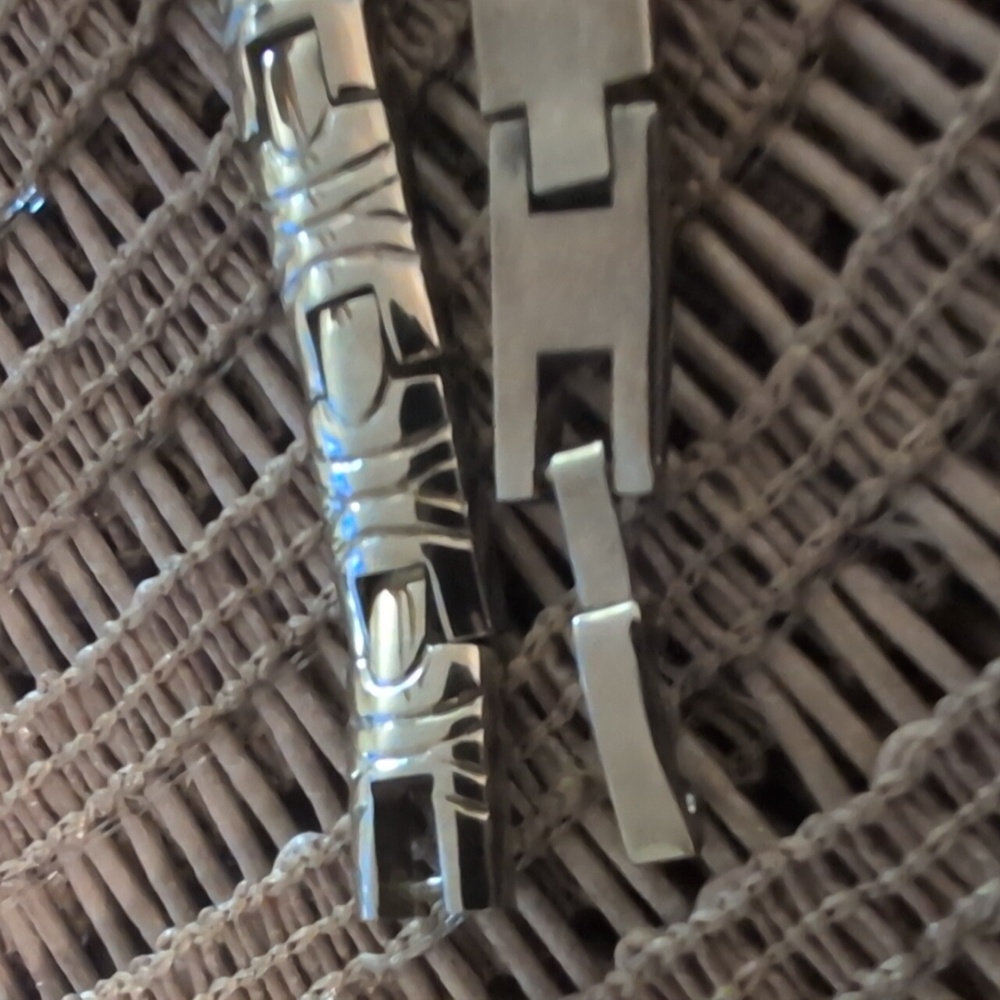 Vtg 925 Solid Square Link Bracelet - image 4